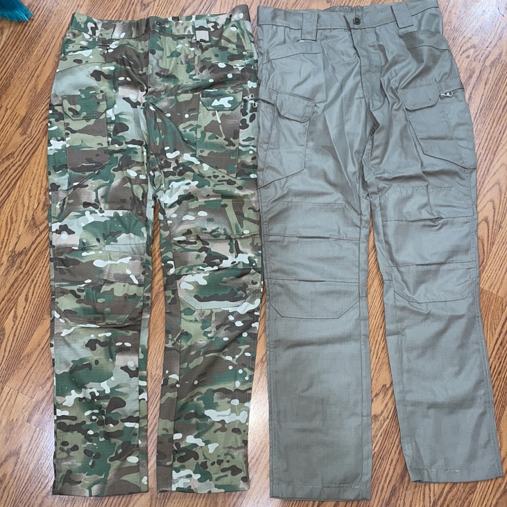 NWT Tactical Pants Khaki & Camo Medium